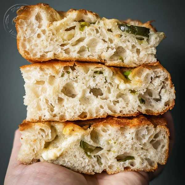 Sourdough Focaccia with Jalapeño & Cheddar Cheese